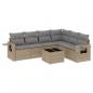 Preview: 7-tlg. Garten-Sofagarnitur mit Kissen Beige Poly Rattan