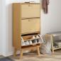 Preview: ARDEBO.de - Schuhschrank OLDEN Braun 55x35x120 cm Massivholz Kiefer