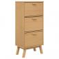 Preview: Schuhschrank OLDEN Braun 55x35x120 cm Massivholz Kiefer