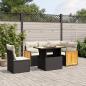 Preview: ARDEBO.de - 6-tlg. Garten-Sofagarnitur mit Kissen Schwarz Poly Rattan