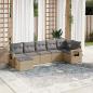 Preview: ARDEBO.de - 7-tlg. Garten-Sofagarnitur mit Kissen Beige Poly Rattan