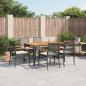 Preview: ARDEBO.de - 7-tlg. Garten-Essgruppe mit Kissen Schwarz Poly Rattan