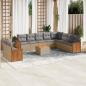 Preview: ARDEBO.de - 11-tlg. Garten-Sofagarnitur mit Kissen Beige Poly Rattan