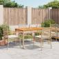 Preview: ARDEBO.de - 5-tlg. Garten-Essgruppe mit Kissen Beige Poly Rattan