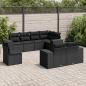 Preview: ARDEBO.de - 8-tlg. Garten-Sofagarnitur mit Kissen Schwarz Poly Rattan