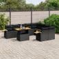 Preview: ARDEBO.de - 10-tlg. Garten-Sofagarnitur mit Kissen Schwarz Poly Rattan