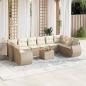 Preview: ARDEBO.de - 11-tlg. Garten-Sofagarnitur mit Kissen Beige Poly Rattan