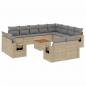 Preview: 13-tlg. Garten-Sofagarnitur mit Kissen Beige Poly Rattan