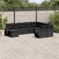 Preview: ARDEBO.de - 10-tlg. Garten-Sofagarnitur mit Kissen Schwarz Poly Rattan