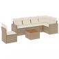 Preview: 7-tlg. Garten-Sofagarnitur mit Kissen Beige Poly Rattan