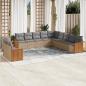 Preview: ARDEBO.de - 11-tlg. Garten-Sofagarnitur mit Kissen Beige Poly Rattan