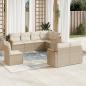 Preview: ARDEBO.de - 8-tlg. Garten-Sofagarnitur mit Kissen Beige Poly Rattan