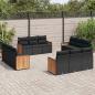 Preview: ARDEBO.de - 12-tlg. Garten-Sofagarnitur mit Kissen Schwarz Poly Rattan