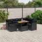 Preview: ARDEBO.de - 8-tlg. Garten-Sofagarnitur mit Kissen Schwarz Poly Rattan