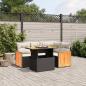 Preview: ARDEBO.de - 5-tlg. Garten-Sofagarnitur mit Kissen Schwarz Poly Rattan