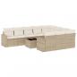 Preview: 11-tlg. Garten-Sofagarnitur mit Kissen Beige Poly Rattan