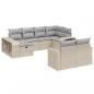 Preview: 10-tlg. Garten-Sofagarnitur mit Kissen Beige Poly Rattan