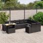 Preview: ARDEBO.de - 10-tlg. Garten-Sofagarnitur mit Kissen Schwarz Poly Rattan