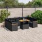 Preview: ARDEBO.de - 11-tlg. Garten-Sofagarnitur mit Kissen Schwarz Poly Rattan