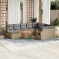 Preview: ARDEBO.de - 11-tlg. Garten-Sofagarnitur mit Kissen Beige Poly Rattan