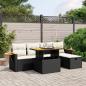 Preview: ARDEBO.de - 6-tlg. Garten-Sofagarnitur mit Kissen Schwarz Poly Rattan