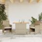 Preview: ARDEBO.de - 3-tlg. Bistro-Set mit Kissen Beige Poly Rattan