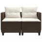 Preview: Gartensofa 2-Sitzer mit Hockern Braun Poly Rattan