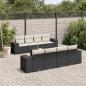 Preview: ARDEBO.de - 9-tlg. Garten-Sofagarnitur mit Kissen Schwarz Poly Rattan