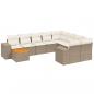 Preview: 11-tlg. Garten-Sofagarnitur mit Kissen Beige Poly Rattan