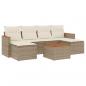 Preview: 7-tlg. Garten-Sofagarnitur mit Kissen Beige Poly Rattan