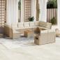 Preview: ARDEBO.de - 13-tlg. Garten-Sofagarnitur mit Kissen Beige Poly Rattan