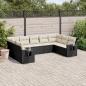 Preview: ARDEBO.de - 9-tlg. Garten-Sofagarnitur mit Kissen Schwarz Poly Rattan