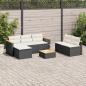 Preview: ARDEBO.de - 5tlg. Garten-Sofagarnitur mit Kissen Schwarz Poly Rattan Akazie