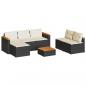 Preview: 5tlg. Garten-Sofagarnitur mit Kissen Schwarz Poly Rattan Akazie