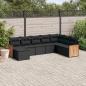 Preview: ARDEBO.de - 8-tlg. Garten-Sofagarnitur mit Kissen Schwarz Poly Rattan