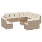 Preview: 13-tlg. Garten-Sofagarnitur mit Kissen Beige Poly Rattan