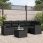 Preview: ARDEBO.de - 6-tlg. Garten-Sofagarnitur mit Kissen Schwarz Poly Rattan