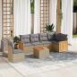 Preview: ARDEBO.de - 7-tlg. Garten-Sofagarnitur mit Kissen Beige Poly Rattan