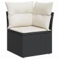 Preview: 11-tlg. Garten-Sofagarnitur mit Kissen Schwarz Poly Rattan