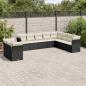 Preview: ARDEBO.de - 10-tlg. Garten-Sofagarnitur mit Kissen Schwarz Poly Rattan