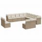 Preview: 13-tlg. Garten-Sofagarnitur mit Kissen Beige Poly Rattan