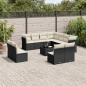 Preview: ARDEBO.de - 12-tlg. Garten-Sofagarnitur mit Kissen Schwarz Poly Rattan