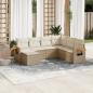 Preview: ARDEBO.de - 7-tlg. Garten-Sofagarnitur mit Kissen Beige Poly Rattan