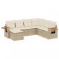 Preview: 7-tlg. Garten-Sofagarnitur mit Kissen Beige Poly Rattan