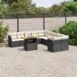 Preview: ARDEBO.de - 11-tlg. Garten-Sofagarnitur mit Kissen Schwarz Poly Rattan