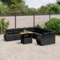 Preview: ARDEBO.de - 11-tlg. Garten-Sofagarnitur mit Kissen Schwarz Poly Rattan