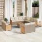 Preview: ARDEBO.de - 12-tlg. Garten-Sofagarnitur mit Kissen Beige Poly Rattan