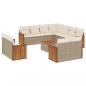 Preview: 12-tlg. Garten-Sofagarnitur mit Kissen Beige Poly Rattan