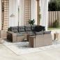 Preview: ARDEBO.de - 11-tlg. Garten-Sofagarnitur mit Kissen Grau Poly Rattan