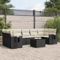 Preview: ARDEBO.de - 8-tlg. Garten-Sofagarnitur mit Kissen Schwarz Poly Rattan